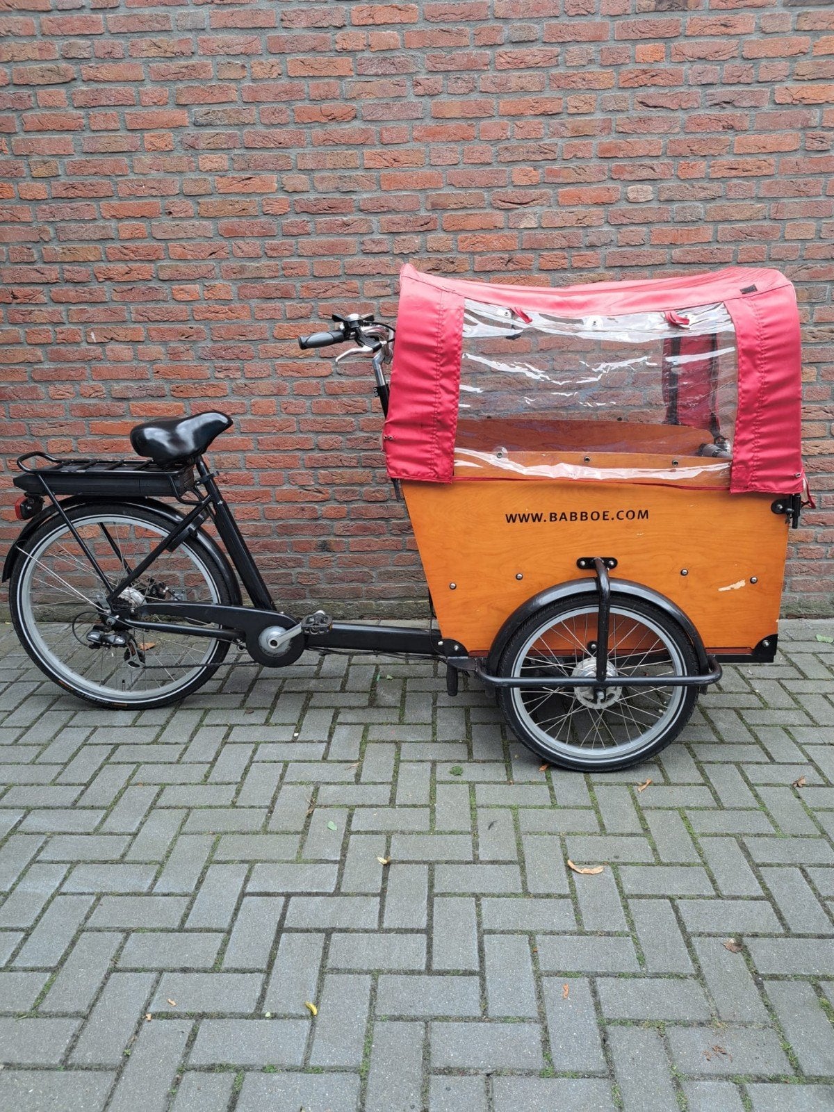 Bakfiets Babboe Big-E te koop, Ophalen, Gebruikt, 4 kinderen of meer