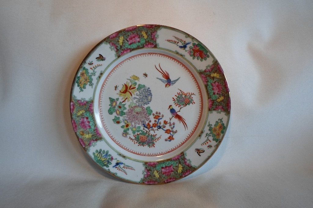 Chinees Bord Vogels Bloemen Vlinders, Antiek en Kunst, Antiek | Porselein, Ophalen of Verzenden