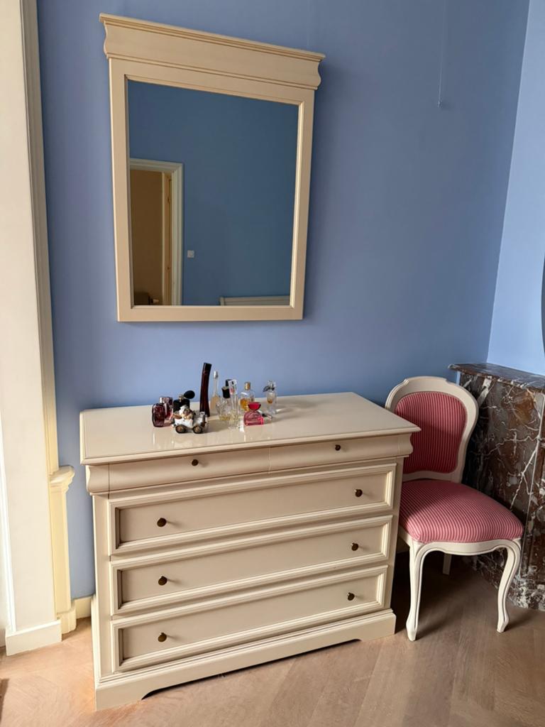 Spiegel met make up tafel/ commode, Ophalen, Gebruikt, 100 tot 150 cm, Klassiek
