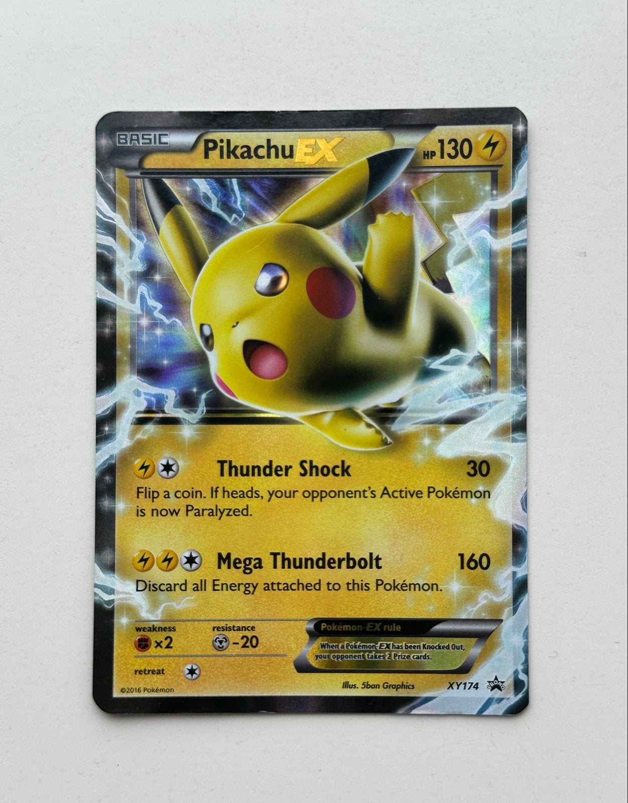 Pikachu EX, Ophalen of Verzenden, Zo goed als nieuw, Losse kaart, Foil