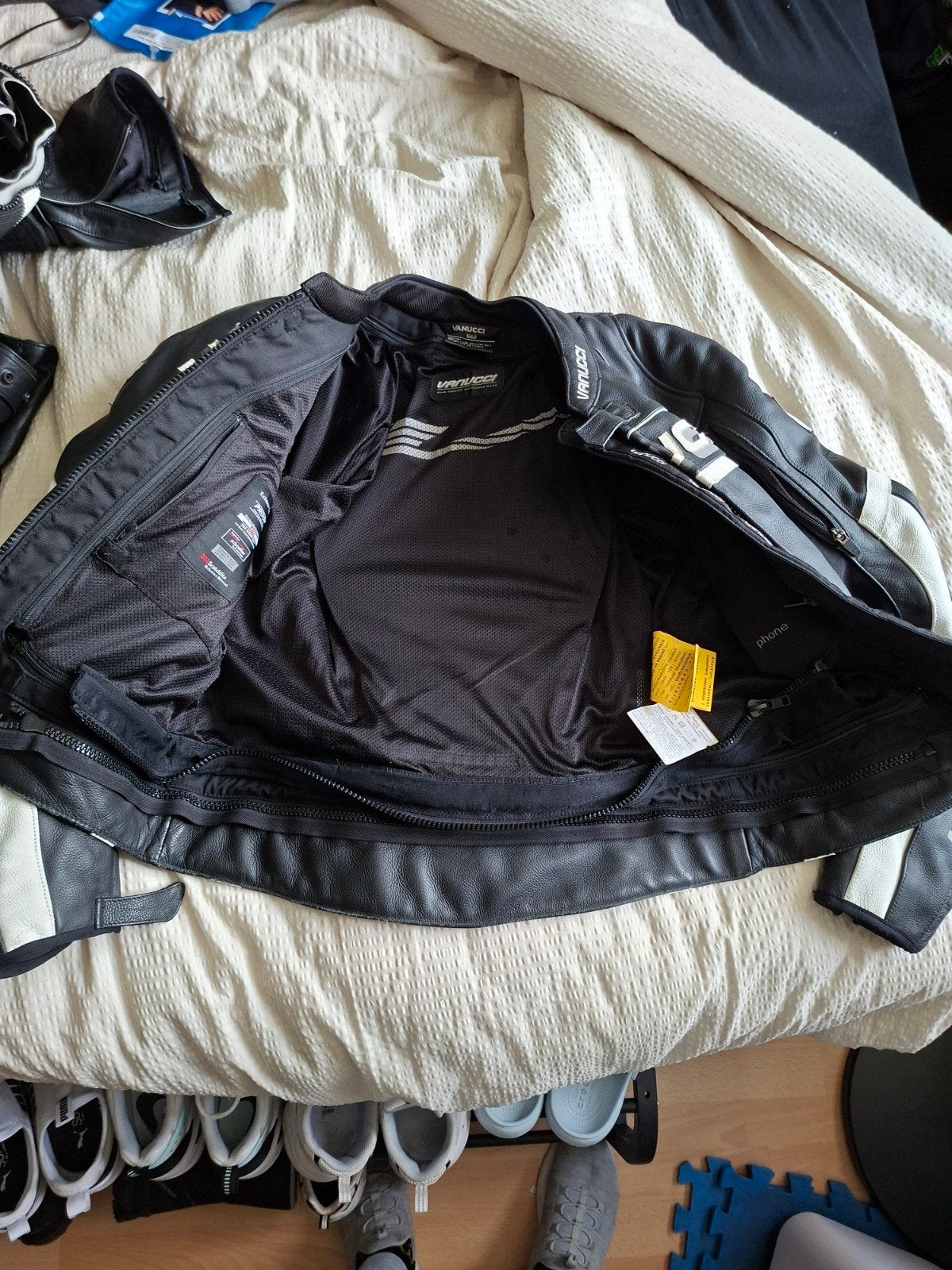 Leren motorpak Vanucci - Jas en Broek (Maat 52), Motoren, Kleding | Motorkleding, Combipak, Tweedehands, Ophalen