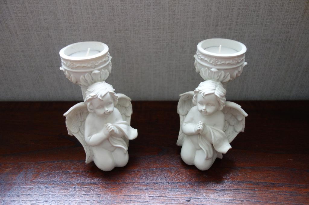 Engel met waxine licht., Ophalen of Verzenden, Nieuw, Overige materialen, Kandelaar