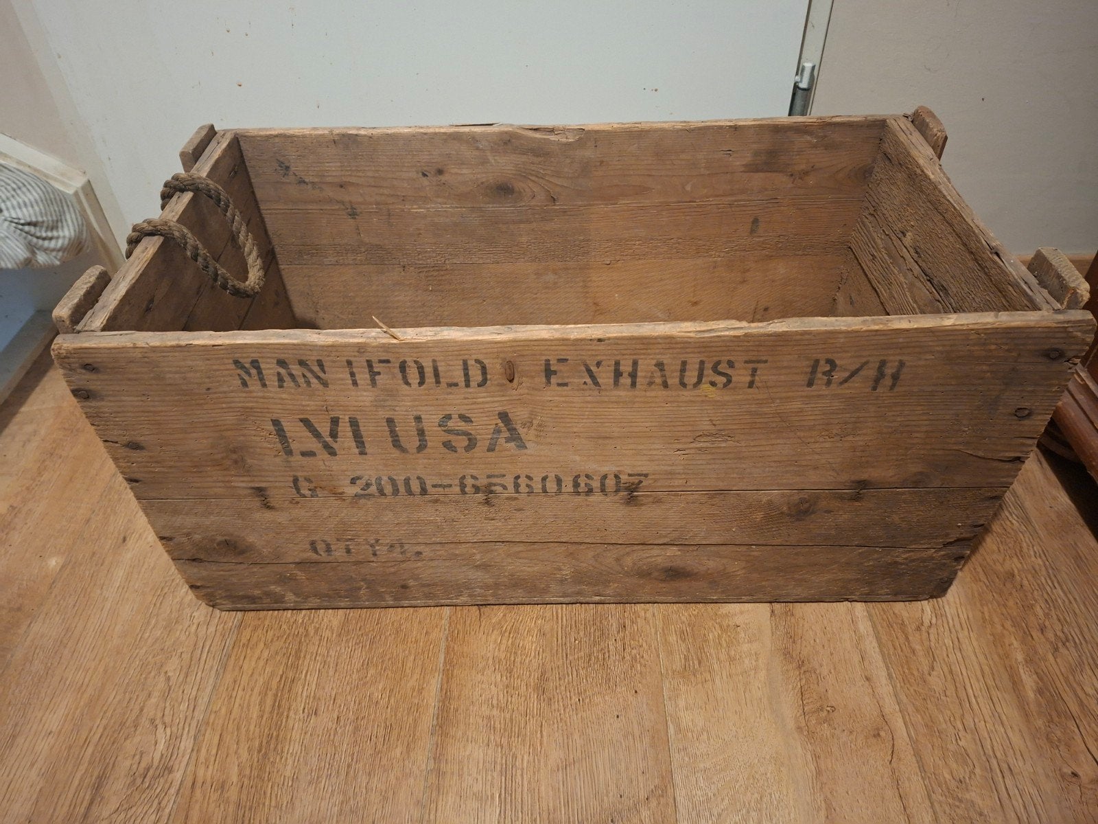 Vintage houten transportkist met touwgrepen - Amsterdam, Ophalen