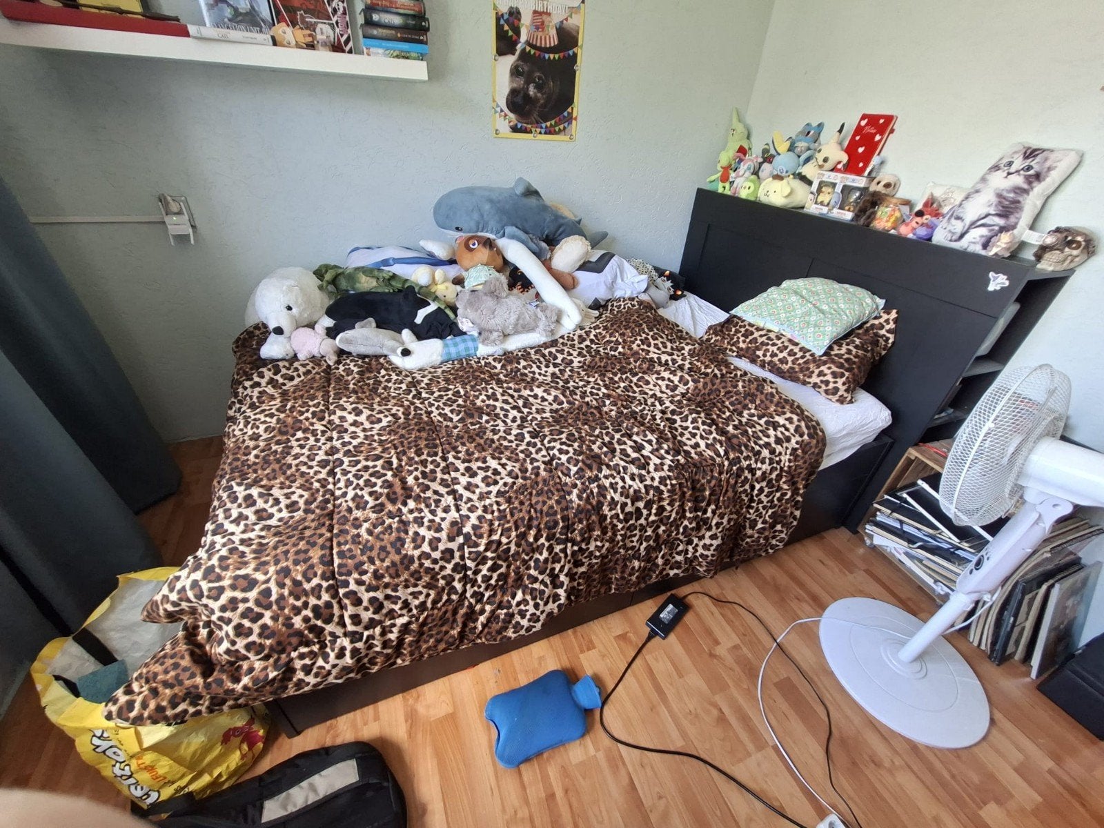 BRIMMES ikea bed met opberging, Ophalen, Gebruikt, Zwart, Tweepersoons
