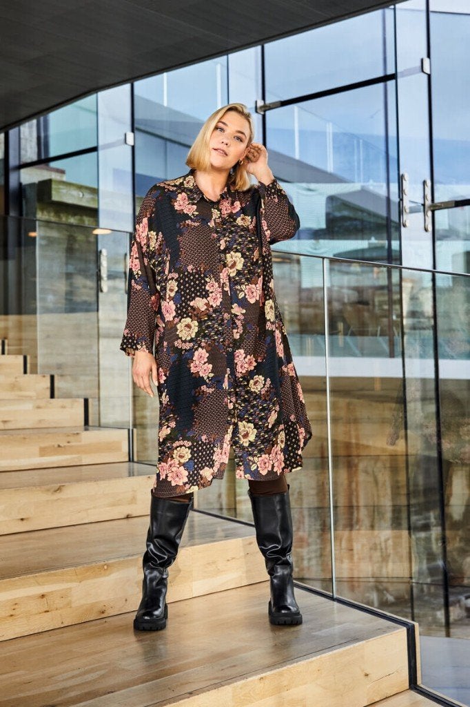 jurk ciso met bloemen, Maat 46/48 (XL) of groter, Nieuw, Ciso, Onder de knie