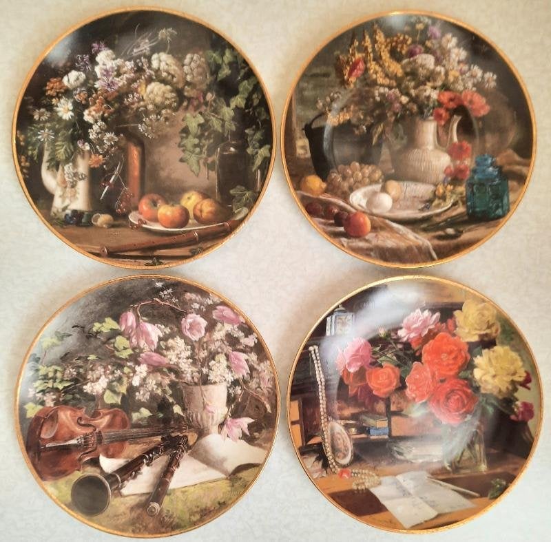 4 Royal mosa porseleinen borden kees van den Berg, Antiek en Kunst, Ophalen of Verzenden