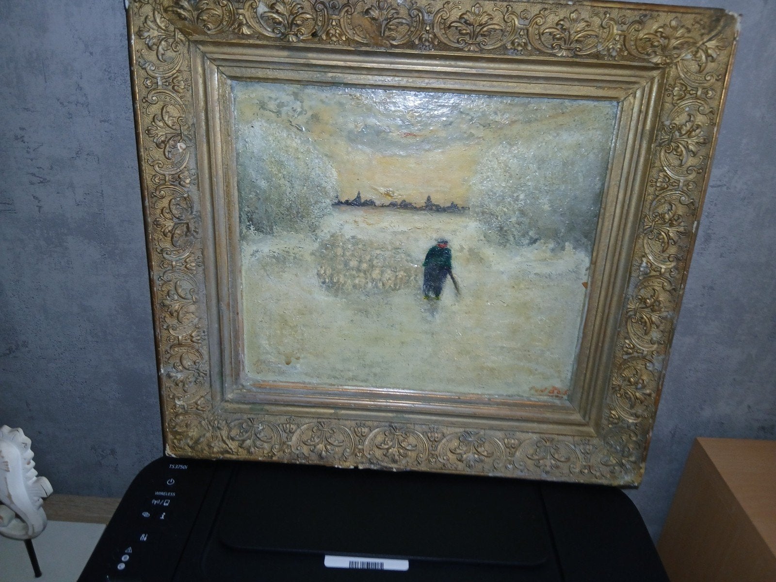 Schilderij IJslandschap gesigneerd Ferdinand Both 42x35cm, Ophalen of Verzenden