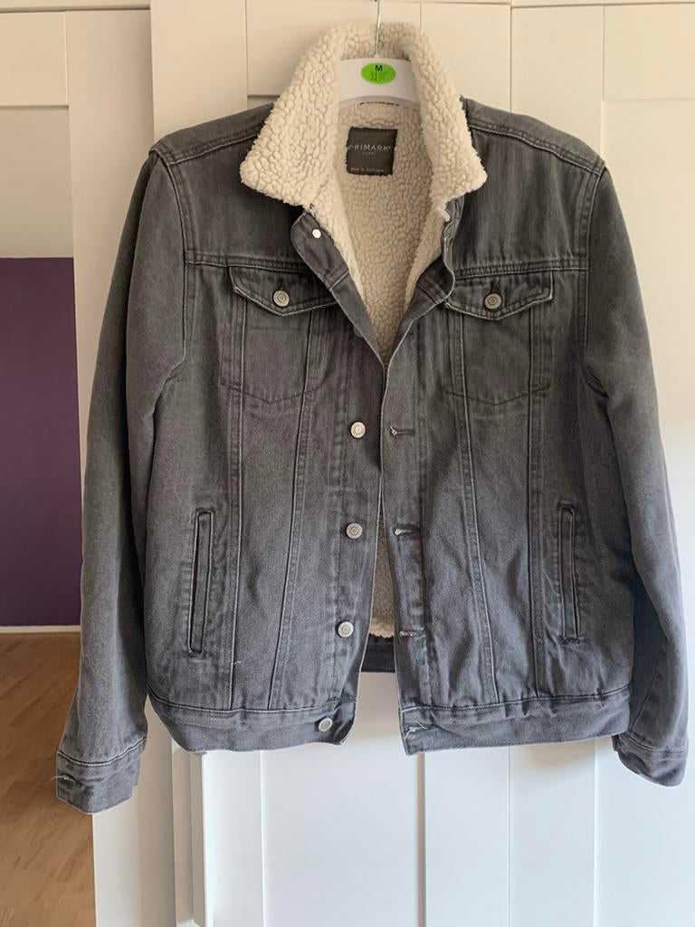 Spijkerjas teddy heren, Kleding | Heren, Jassen | Zomer, Ophalen of Verzenden, Zo goed als nieuw, Maat 52/54 (L)