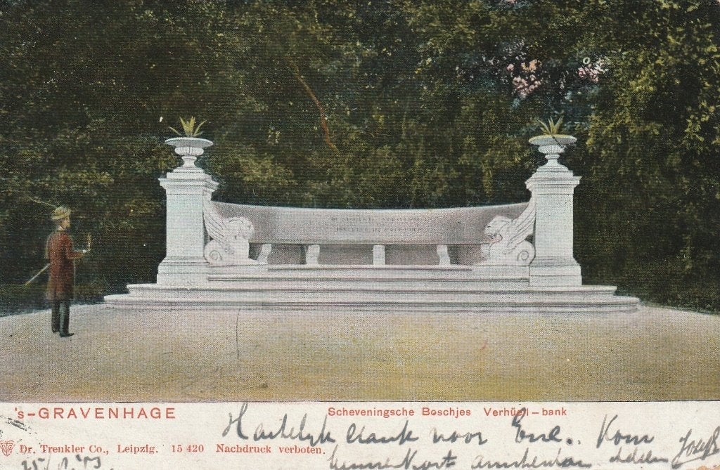 Den Haag scheveningse bosjes bank, Ophalen of Verzenden, Voor 1920, Gelopen, Zuid-Holland