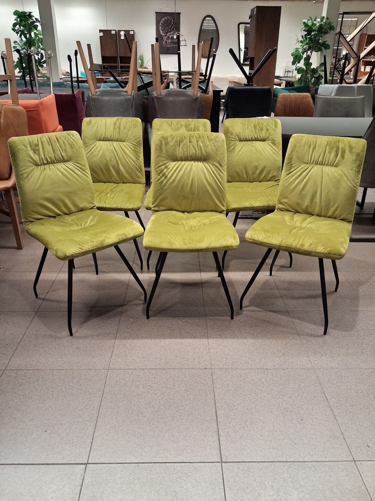 nieuwe eetkamerstoel adore velvet lime groen 6 stuks, Ophalen, Overige kleuren, ., Nieuw