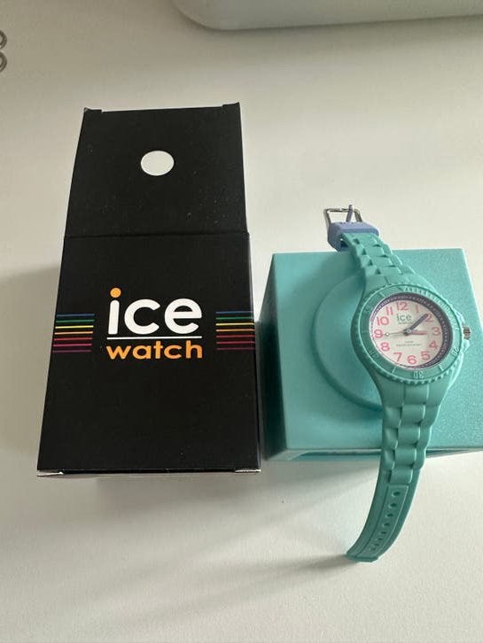 Ice Watch horloge turquoise/roze voor kinderen, Ophalen of Verzenden, Zo goed als nieuw, Meerkleurig, Jongen of Meisje