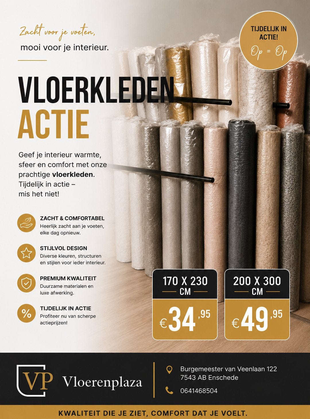 Vloerkleed 170 x 230 €34,95, 150 tot 200 cm, Vloerenplaza, Rechthoekig, Vloerenplaza