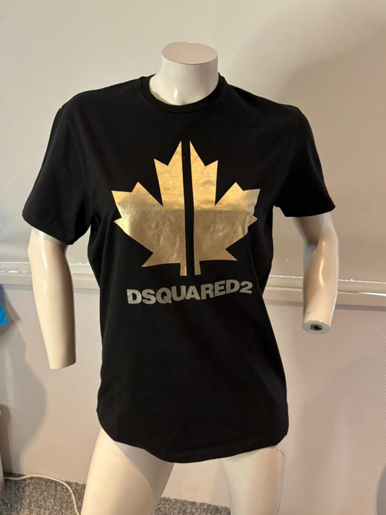 Dsquared2 shirt met goudkleurig embleem 16 jaar, Ophalen of Verzenden, Zo goed als nieuw, Meisje, Shirt of Longsleeve