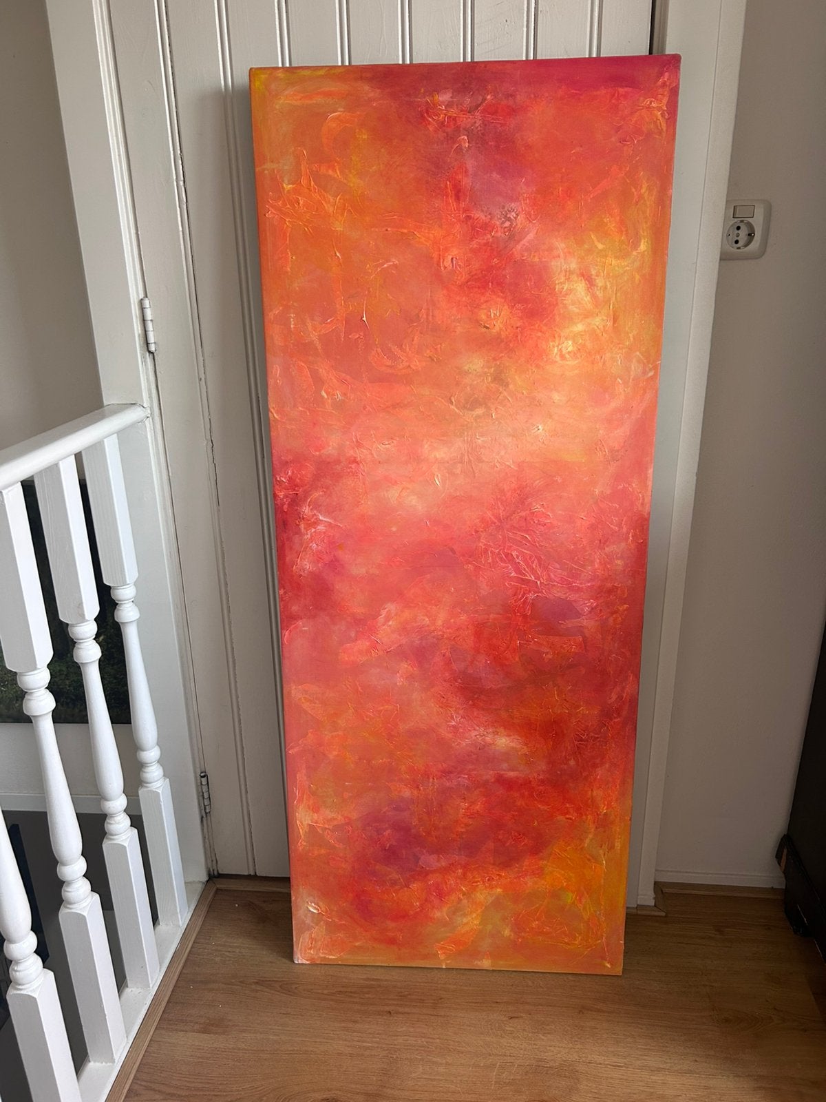 Minimalistisch modern rood oranje groot schilderij, Ophalen