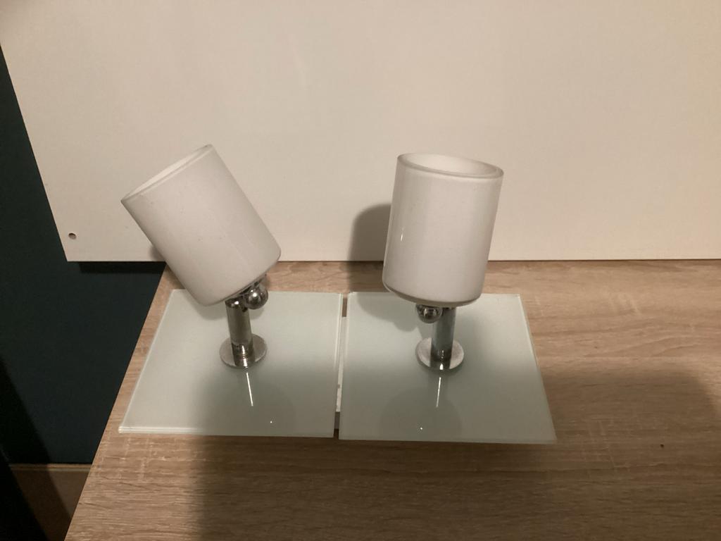 Gamma duo plafondlamp spots G9 40W wit glas draaibaar, Halogeen, Ophalen of Verzenden, Plafondspot of Wandspot, Glas