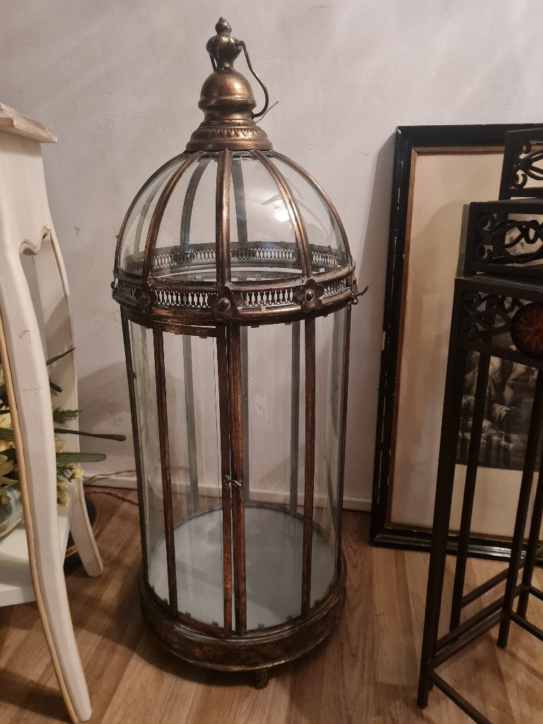 XL windlicht merk Clayre & Eef 95 cm hoog bol glas, Huis en Inrichting, Ophalen, Heikant 21 Kaatsheuvel, Windlicht, 95 cm
