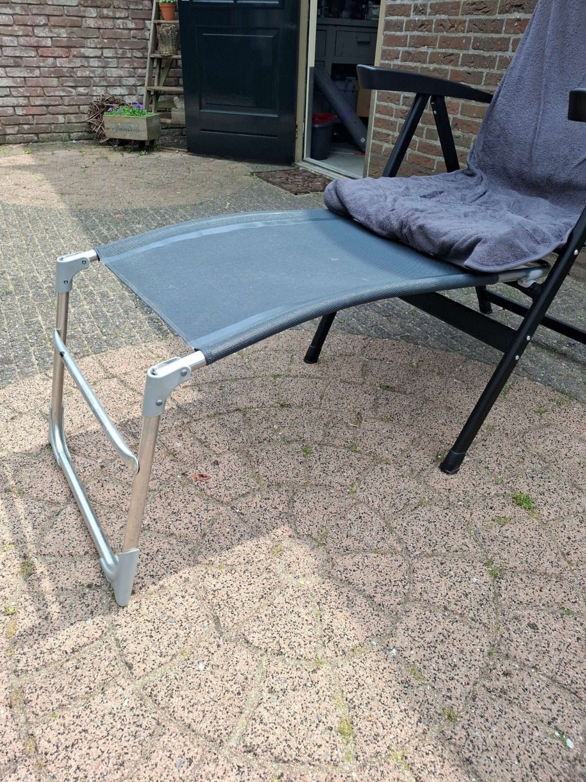 2x Dukdaif Voetenbankje/Voetensteun voor Campingstoel, Ophalen, Gebruikt