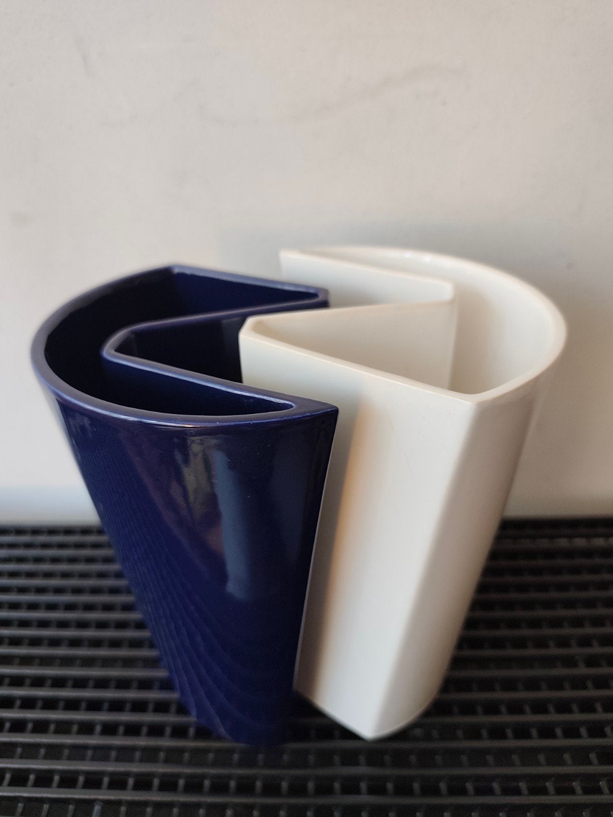 Cor Unum Simac modulaire keramieken vaas wit en blauw 21 cm, Verzenden