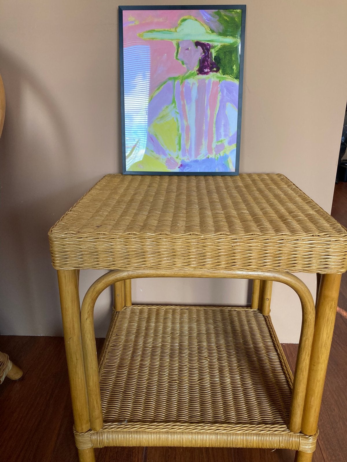 Vintage Rotan tafel zsm ophalen, Ophalen, 25 tot 50 cm, Rond, 50 tot 100 cm