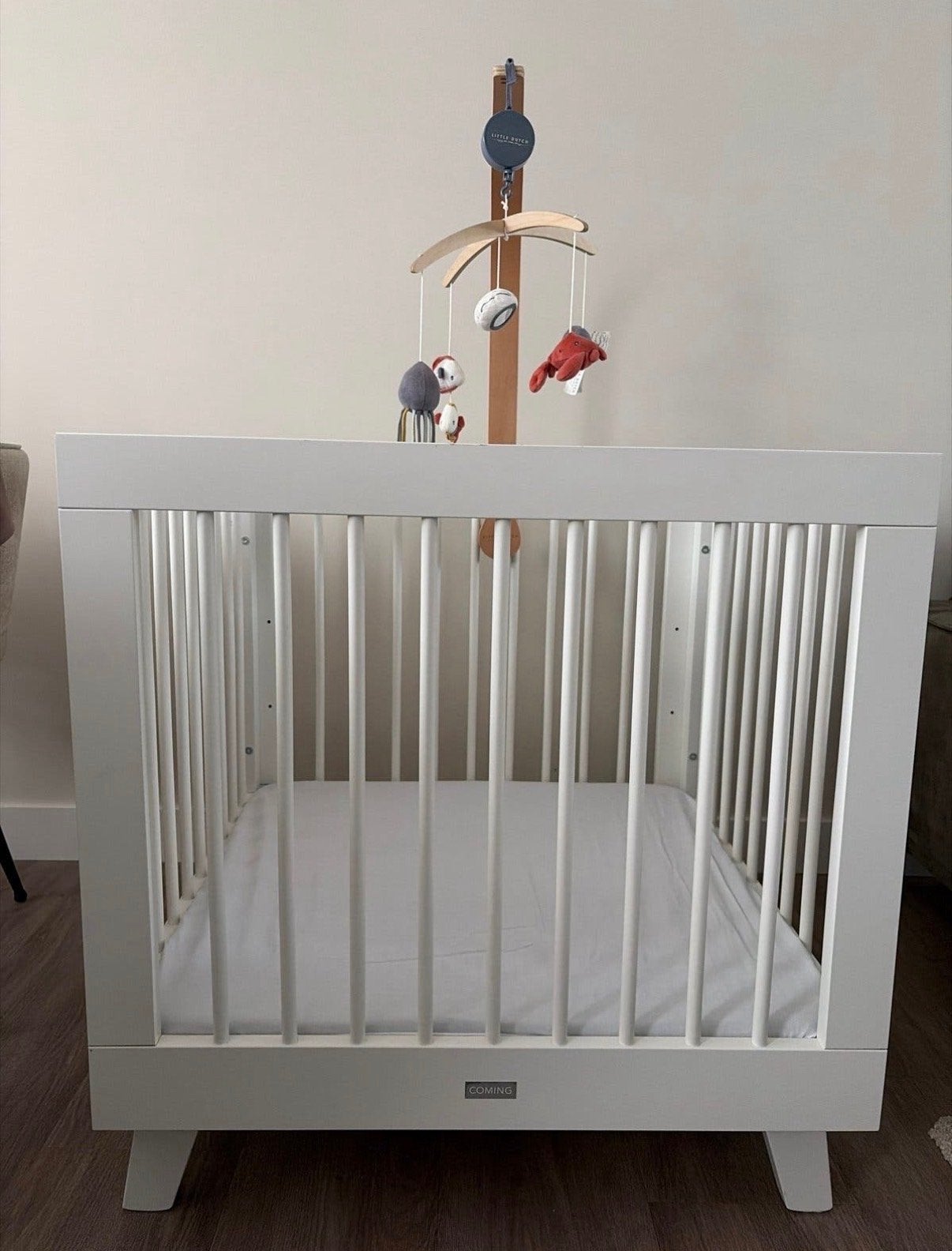 Witte baby box 80x80 cm coming, Kinderen en Baby's, Boxen, Ophalen of Verzenden, Zo goed als nieuw, Vierkant, Boxkleed