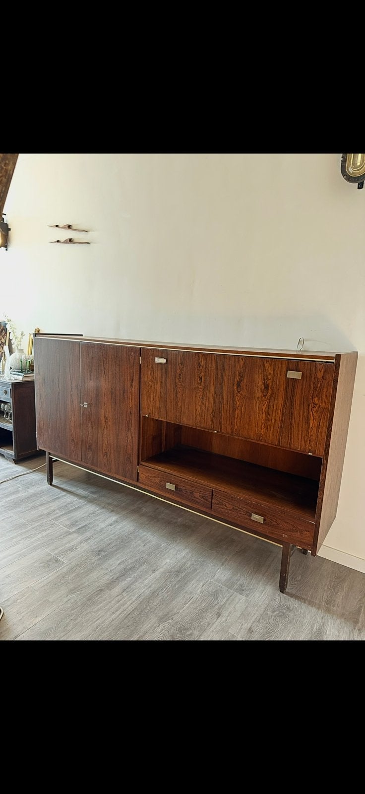 High board mid century vintage kast, Huis en Inrichting, Gebruikt, Vintage mid century, Met deur(en), Ophalen of Verzenden