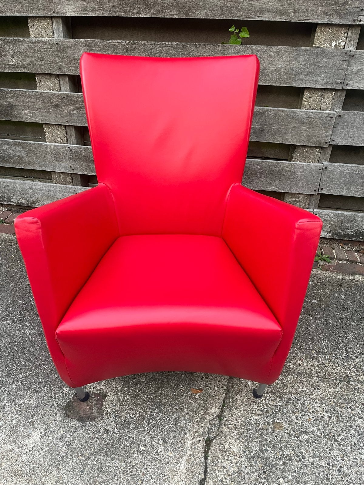 Montis Windy fauteuil - Rood leder, Huis en Inrichting, Ophalen, Gebruikt, Leer, 75 tot 100 cm