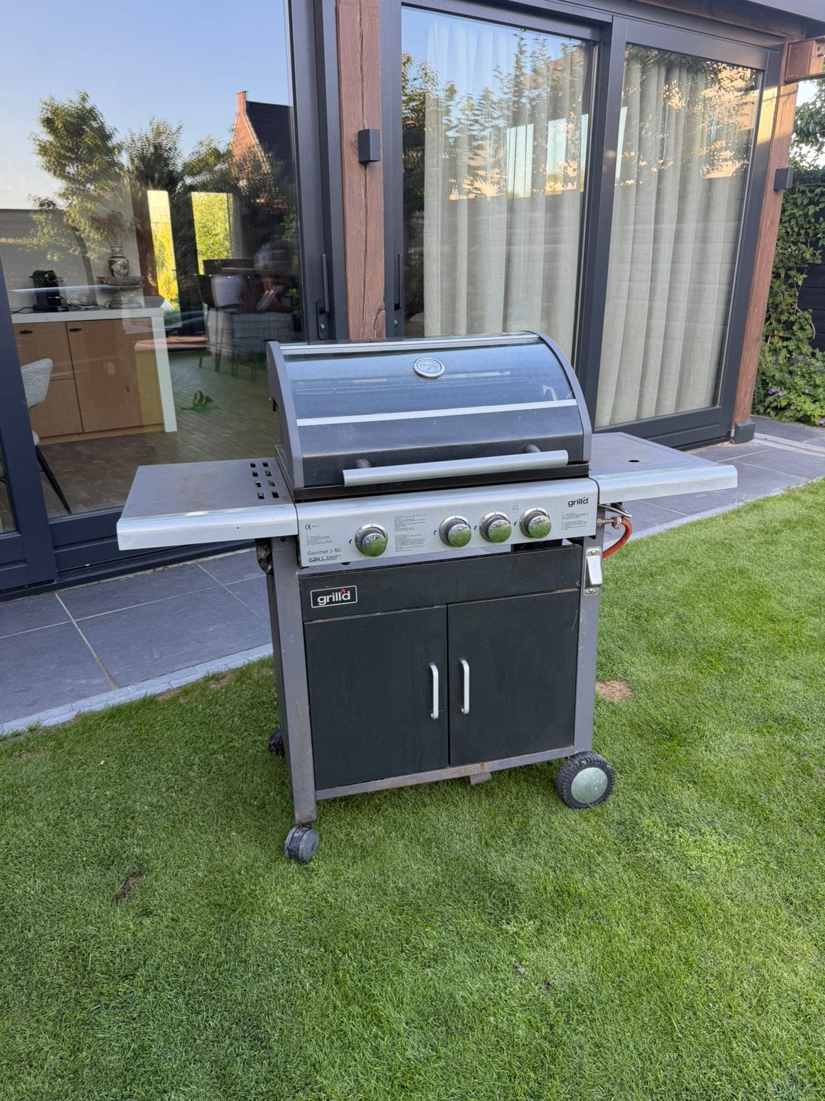 Grillid Gourmet 3-AG Gasbarbecue met zijbrander, Tuin en Terras, Ophalen of Verzenden, Gebruikt