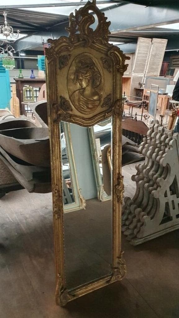 UNIEKE FRANSE BROCANTE BAROK SPIEGEL 55X175 CM, Ophalen of Verzenden, Overige vormen, 50 tot 100 cm, 150 tot 200 cm