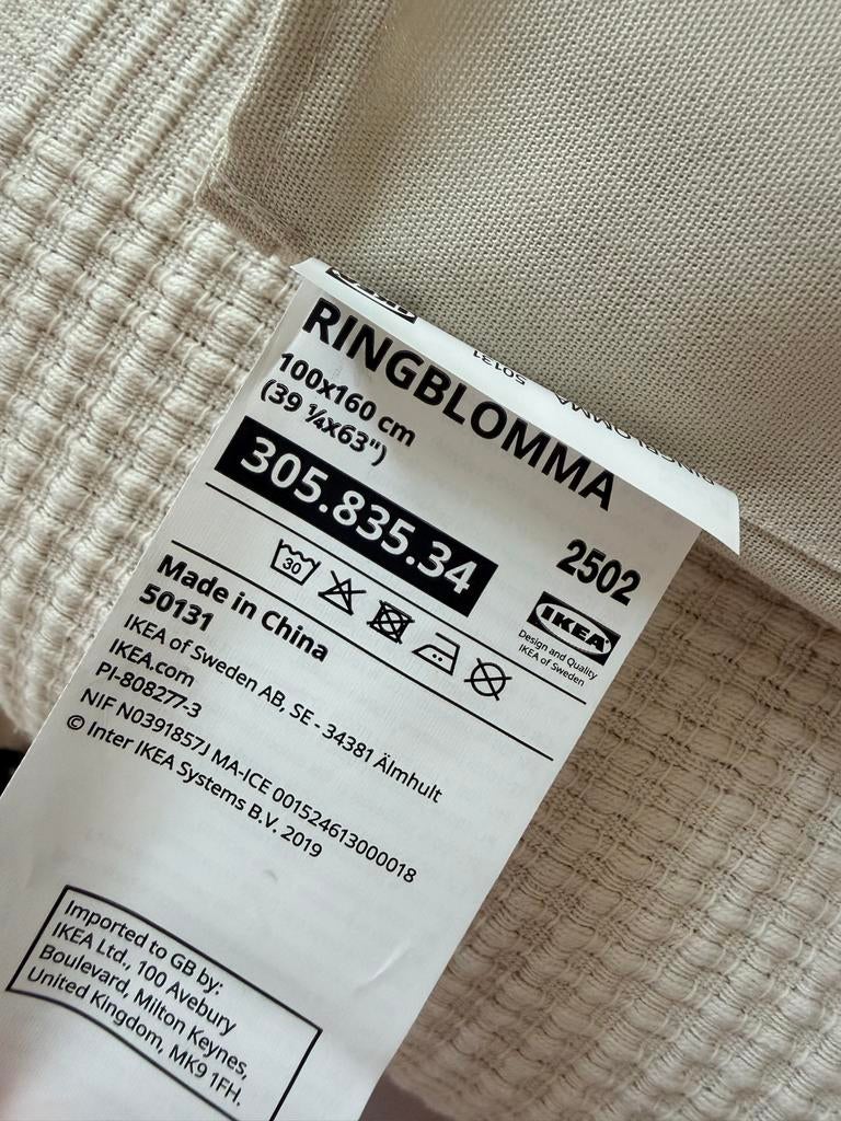 Ikea Ringblomma rolgordijn beige 100x160 cm, Huis en Inrichting, Ophalen, Gebruikt, Beige