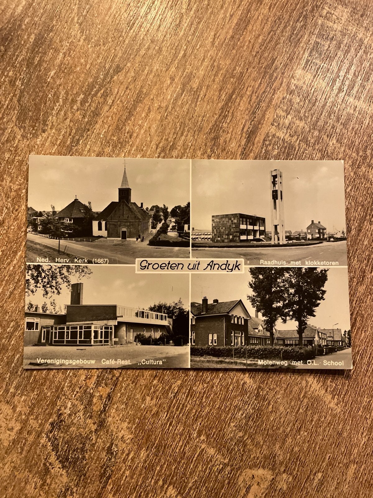 Ansichtkaart Groeten uit Andijk - Vintage, Verzamelen, Ophalen of Verzenden, 1960 tot 1980, Gelopen