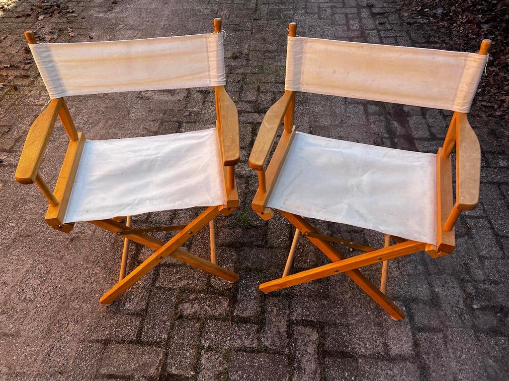 2 regisseur stoelen., Huis en Inrichting, Stoelen, Ophalen, Gebruikt, Twee, Wit