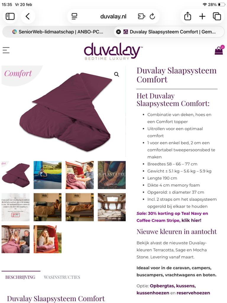 Duvalay Slaapsysteem Comfort - Compact en Luxe, Ophalen, Zo goed als nieuw