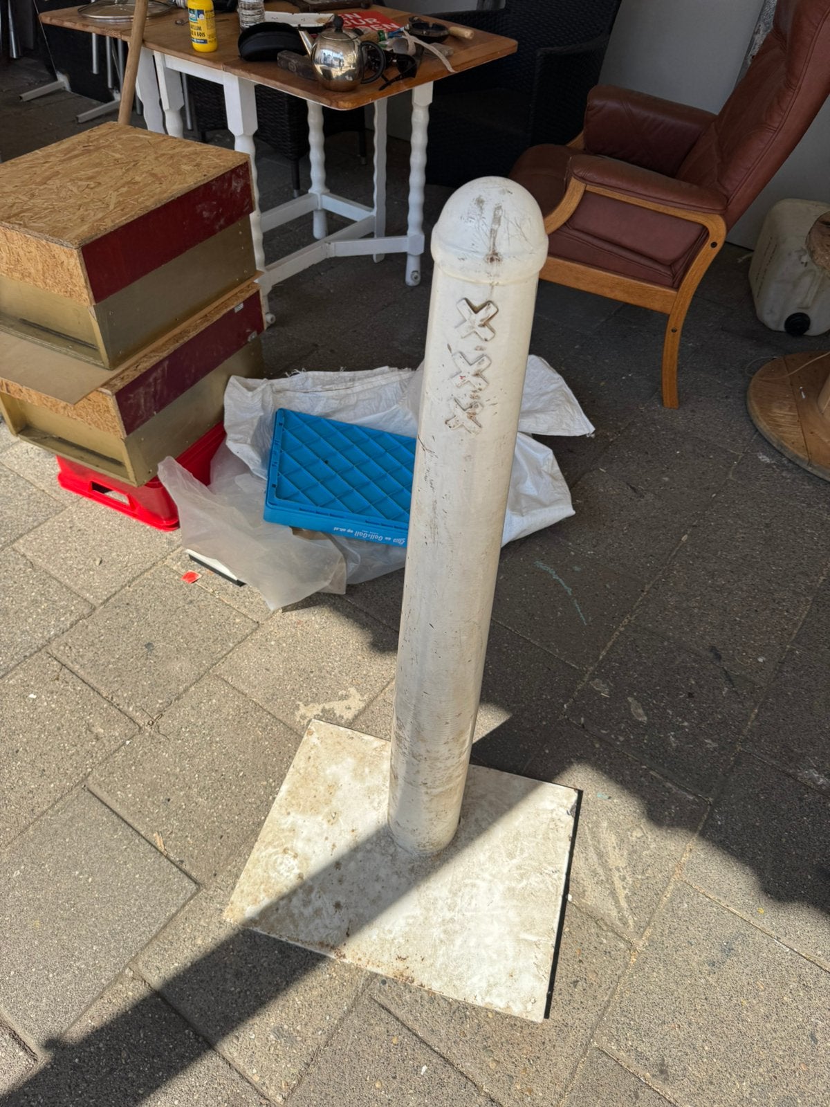 Amsterdamse paaltje, Tuin en Terras, Ophalen, Zo goed als nieuw, Minder dan 1 meter, Parasolvoet
