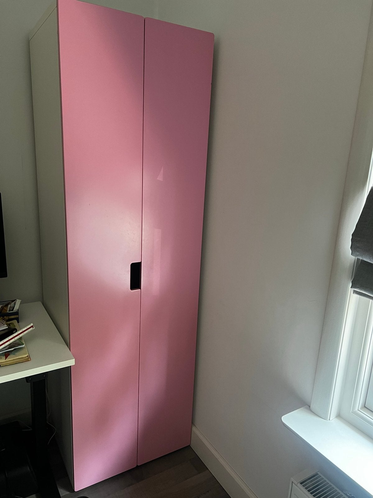 Roze Ikea Stuva kledingkast met planken en hangruimte, Ophalen, Overige materialen, Gebruikt, 200 cm of meer