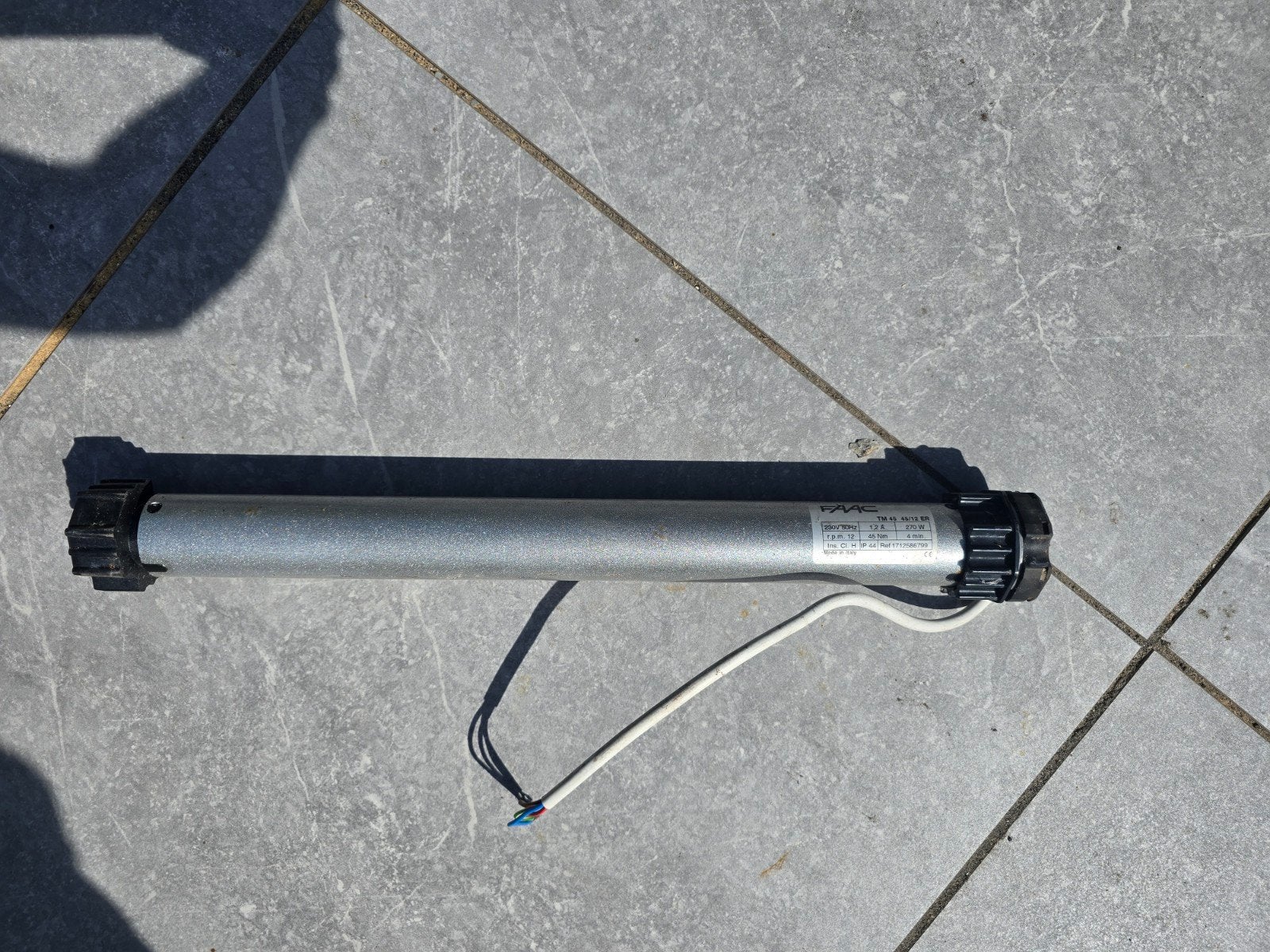 FAAC TM 45/12 ER BuisMotor voor Rolluik/Zonwering afstandbed, Ophalen, Knikarmscherm