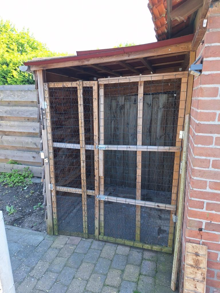 Kleine overkapping voor konijnenhok of opslag, Tuin en Terras, Overkappingen, Ophalen of Verzenden, Gebruikt, Overige typen
