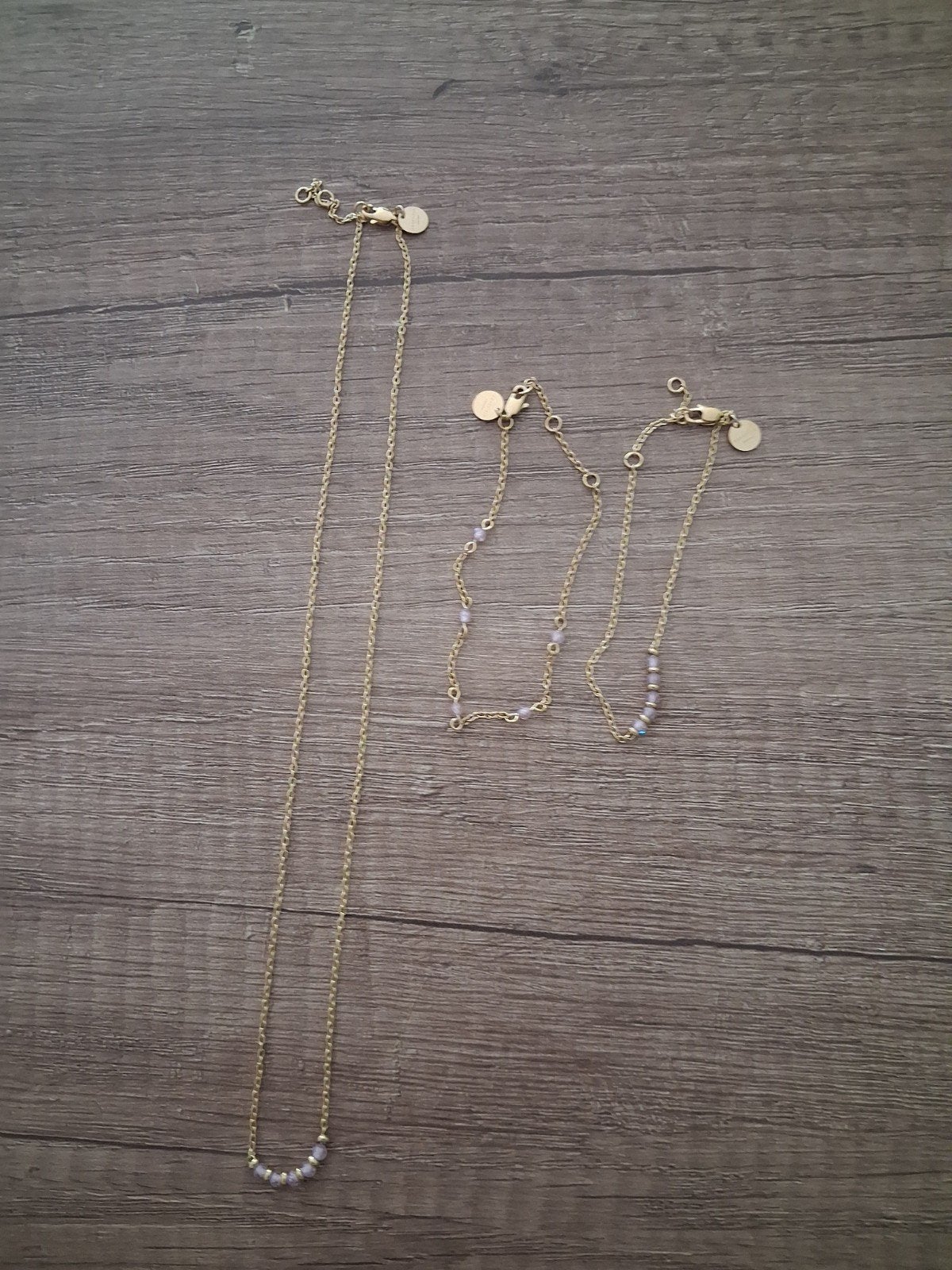 Ketting en 2 armbandjes van Rosefield, Sieraden, Tassen en Uiterlijk, Ophalen of Verzenden, Zo goed als nieuw, Roze, Overige materialen