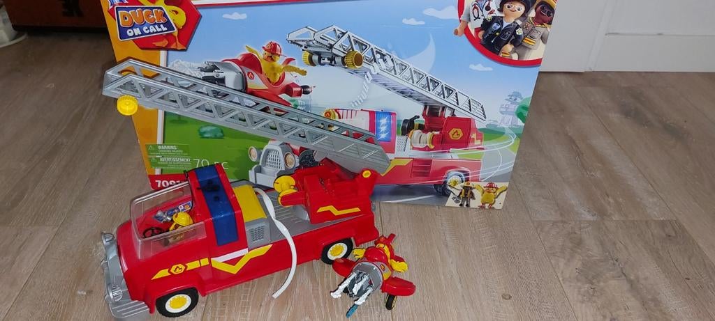 Playmobil Duck on Call Brandweerwagen met drone, Ophalen, Zo goed als nieuw, Complete set