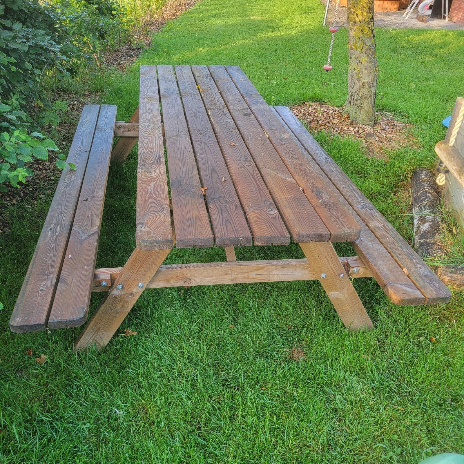 Opklapbare Houten Picknicktafel Tuinbank, Tuin en Terras, Ophalen, Zo goed als nieuw, Inklapbaar, Rechthoekig