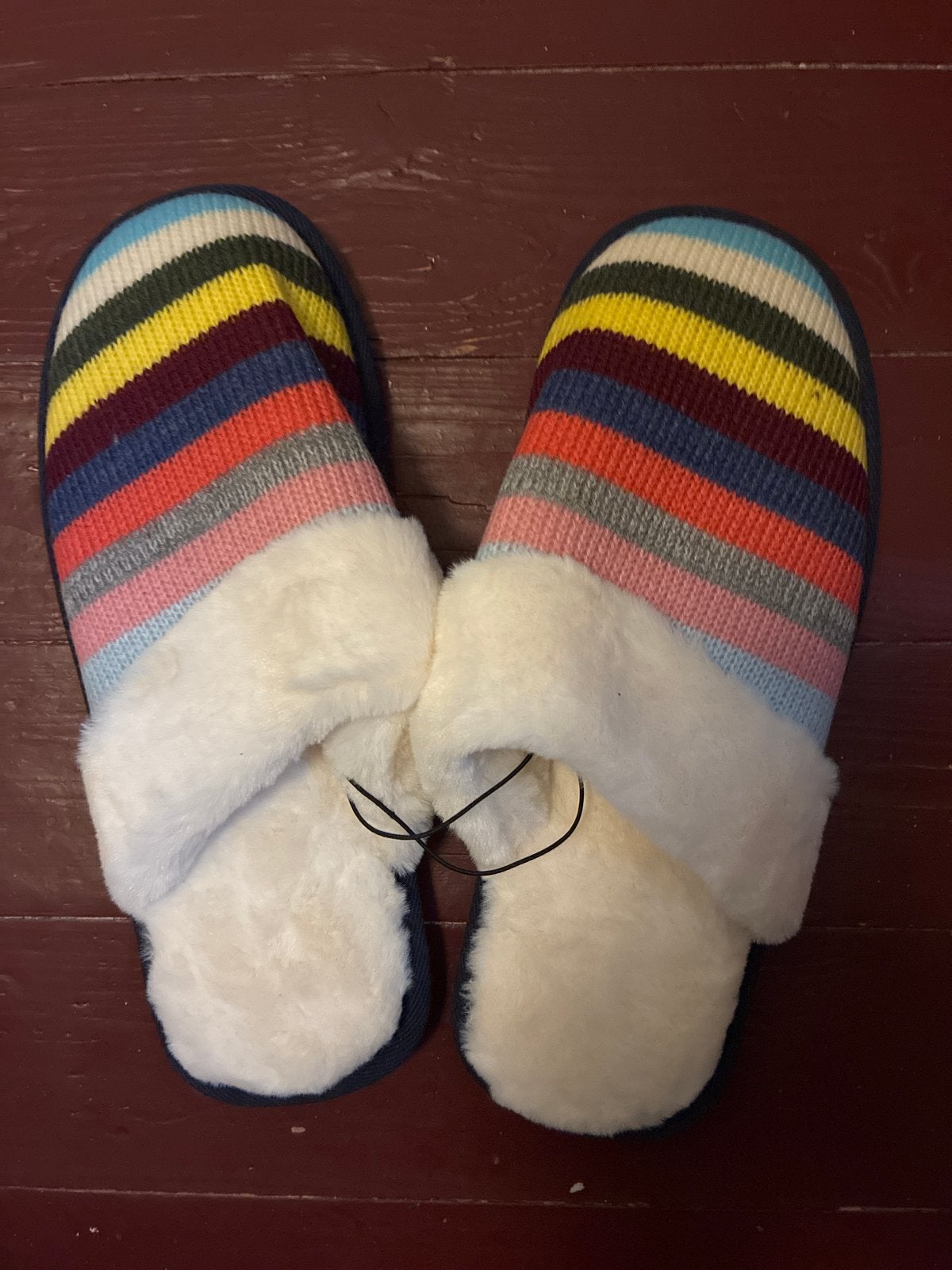 New Gap gestreepte pantoffels met bontvoering, Ophalen, Nieuw, Overige kleuren, Pantoffels of Sloffen