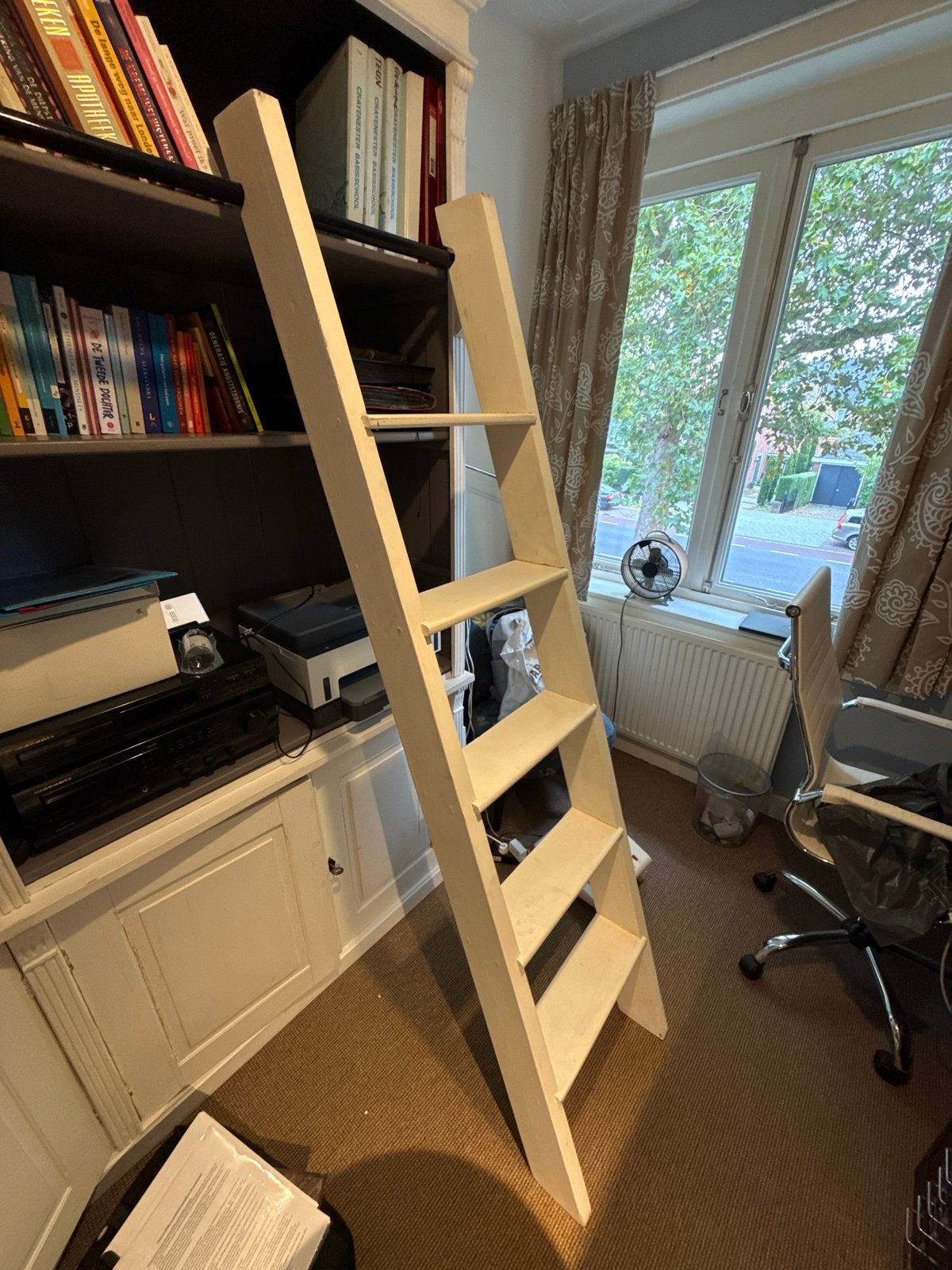 Houten bibliotheekladder - Handgemaakt, Ophalen, Gebruikt, Ladder, 2 tot 4 meter