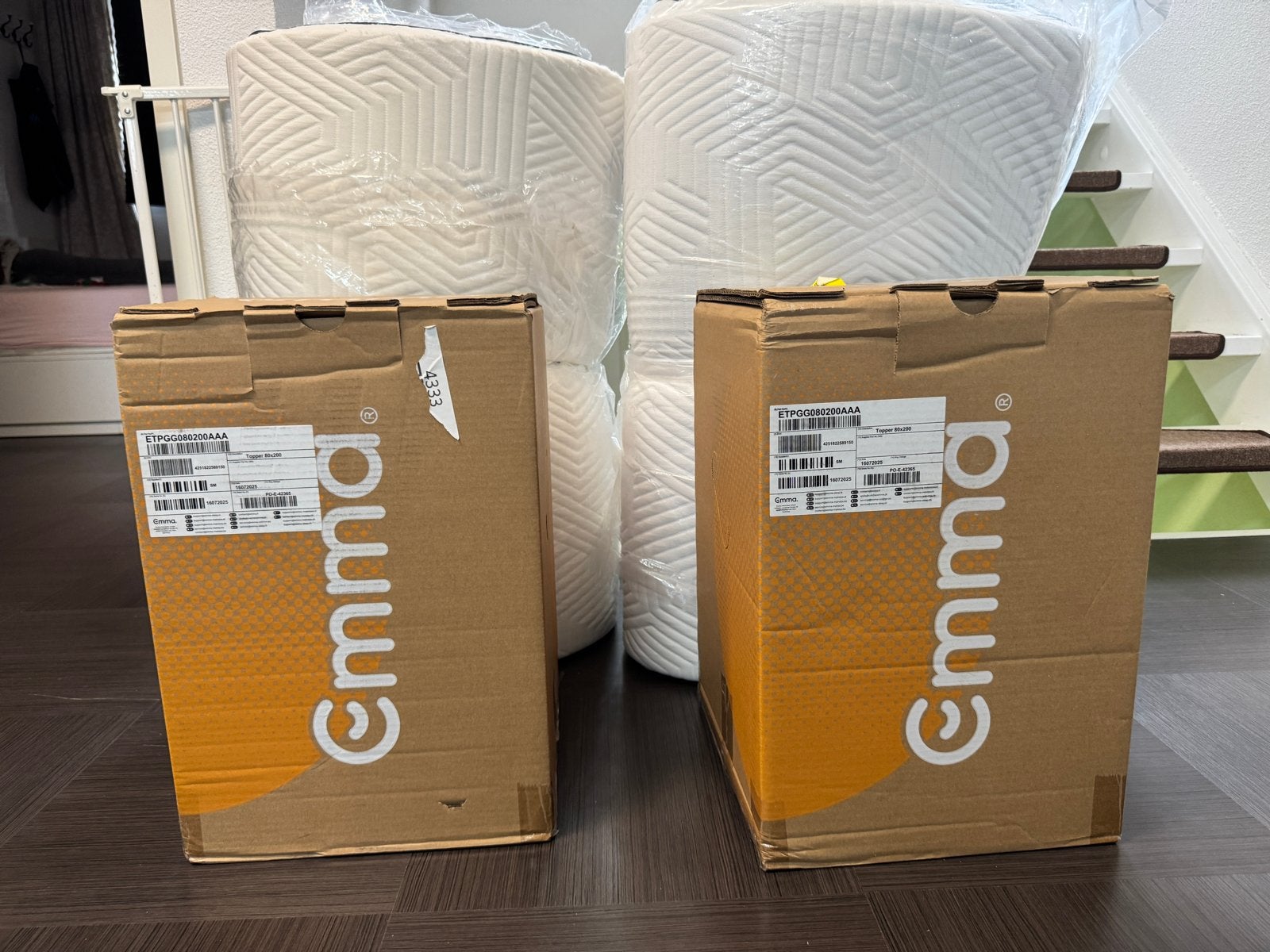 Twee Emma AirGrid Topper 80x200 (Original boxes), Huis en Inrichting, Slaapkamer | Matrassen en Bedbodems, Ophalen, Eenpersoons