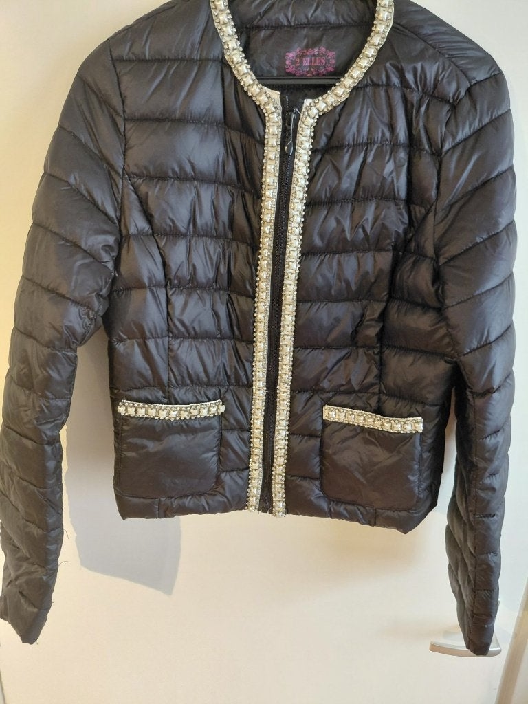 Jasje XL zwart met glitters, Ophalen of Verzenden, Zo goed als nieuw, Maat 46/48 (XL) of groter, Overige kleuren