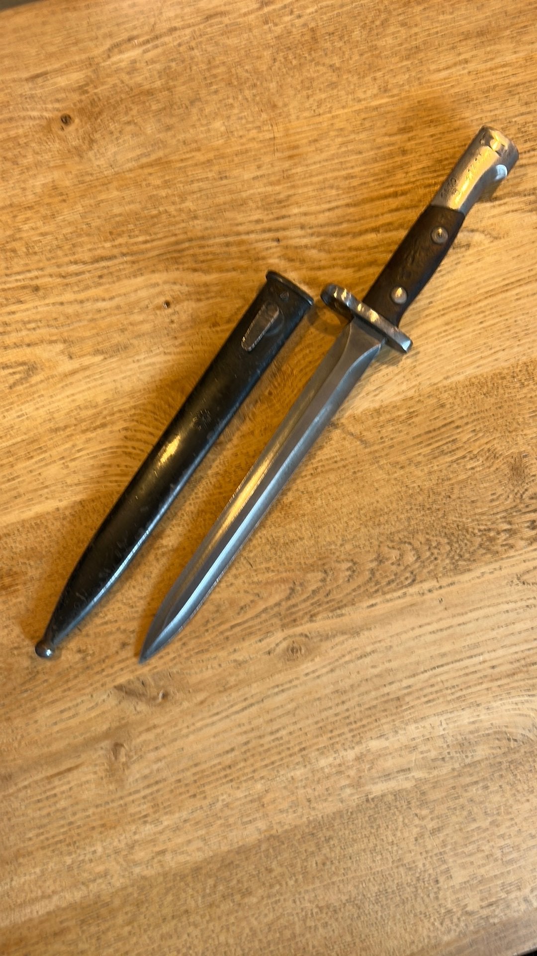 Belgische SAFN M1949 bajonet nummer gelijk (BE2603), Verzenden, Landmacht, Overige gebieden, Mes of Dolk