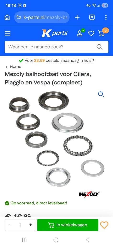 Onderdelen zip, Ophalen, Nieuw, Overige typen, Piaggio