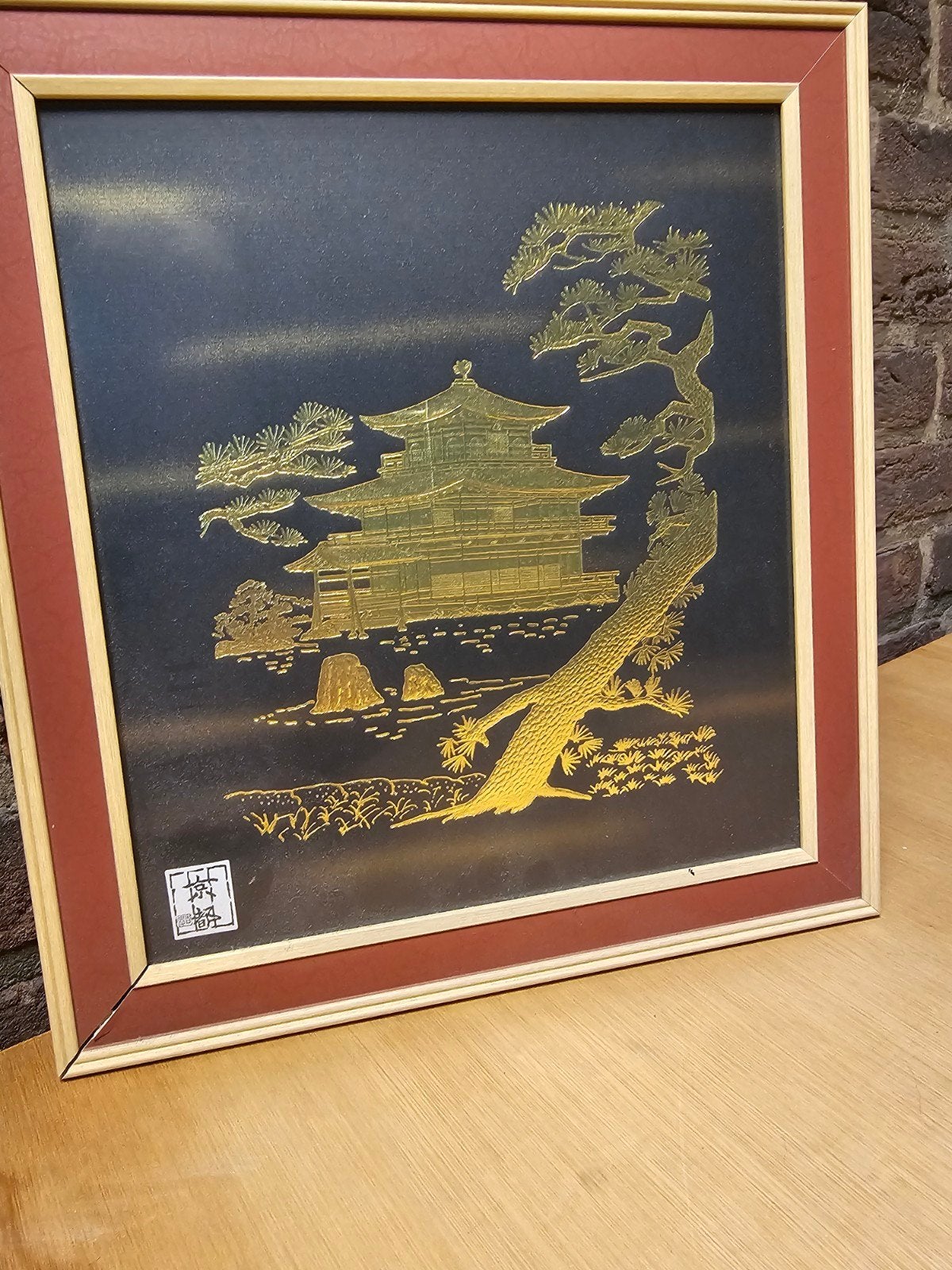 Vintage Japanse wanddecoratie Kinkaku-ji Gouden Tempel Kyoto, Ophalen of Verzenden