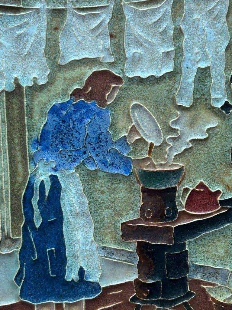 tegel porceleyne fles cloisonne oorlogsserie hongerwinter, Ophalen of Verzenden