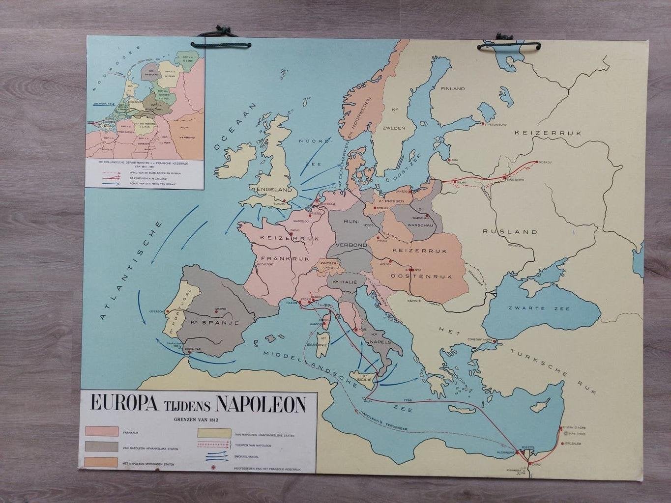Historische kaart Europa tijdens Napoleon (ca. 1812), Antiek en Kunst, Ophalen, Geschiedenis