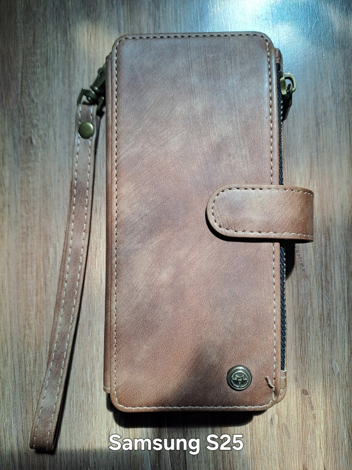 Leren Flipcase Hoesje voor Samsung Galaxy S25 - Bruin, Ophalen of Verzenden, Zo goed als nieuw, Overige modellen, Flipcase