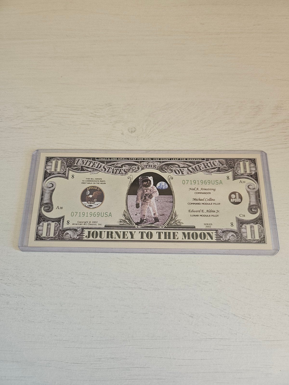Apollo 11 Elf Dollar Biljet - Ruimtevaart Herdenkingsbiljet, Ophalen of Verzenden, Overige landen, Los biljet